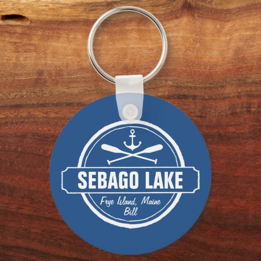 Sebago Lake Maine Personalisiert Town und Name Schlüsselanhänger (Rückseite)