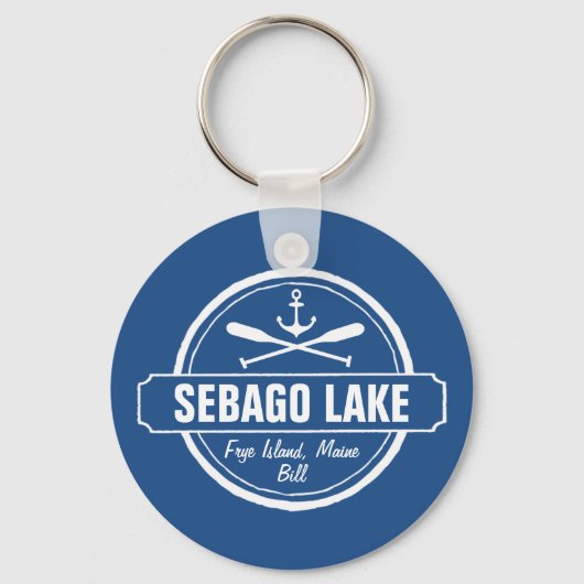 Sebago Lake Maine Personalisiert Town und Name Schlüsselanhänger (Rückseite)