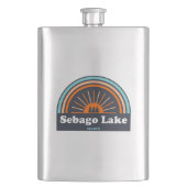 Sebago Lake Maine Rainbow Flachmann (Vorderseite)