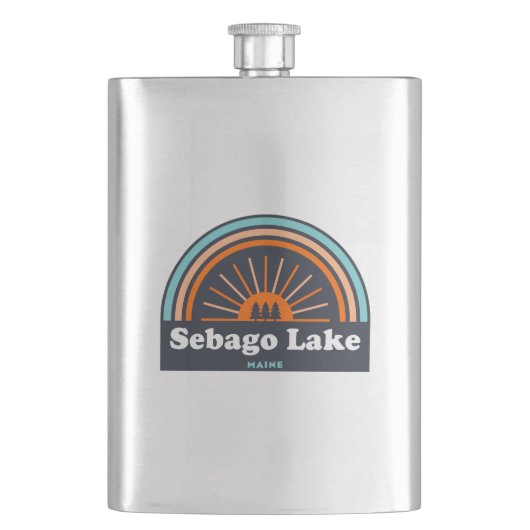 Sebago Lake Maine Rainbow Flachmann (Vorderseite)