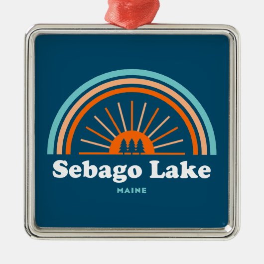 Sebago Lake Maine Rainbow Ornament Aus Metall (Vorne)