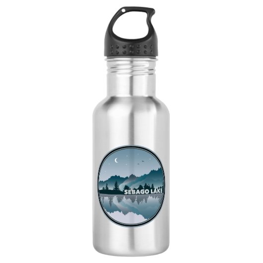 Sebago Lake Maine Reflection Edelstahlflasche (Vorderseite)