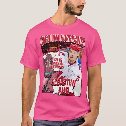 Sebastian Aho Hockey Art Hurrikane 1 T-Shirt (Vorderseite)