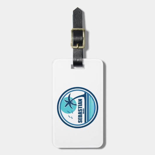 Sebastian Beach Fort Lauderdale Palm Tree Birds Gepäckanhänger (Vorderseite vertikal)