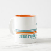 Sebastian Beach Fort Lauderdale Sun Palm Trees Zweifarbige Tasse (Vorderseite Links)