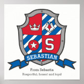 Sebastian Buben Name bedeutet heraldry Schild Post (Vorne)