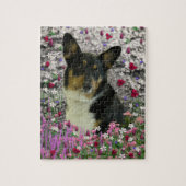 Sebastian der WaliserCorgi in den Blumen Puzzle (Vertikal)
