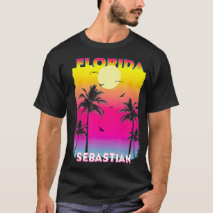 Sebastian Florida Fl Sommer Vintag Sunset T-Shirt