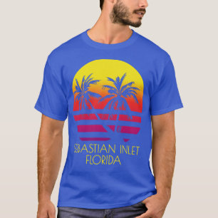 Sebastian Inlet Florida Vintager tropischer Sonnen T-Shirt
