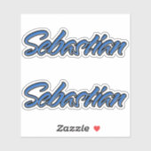 Sebastian Name blue Aufkleber Sticker Stickerset (Blatt)