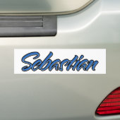 Sebastian Name blue Sticker Autoaufkleber (Auf Auto)