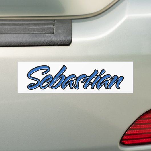Sebastian Name blue Sticker Autoaufkleber (Auf Auto)