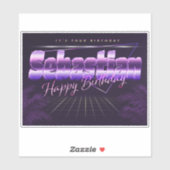 Sebastian Name Vorname retro Sticker Geburtstag (Blatt)
