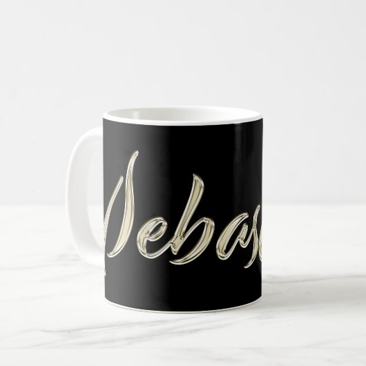 Sebastian Name whitegold Tasse Kaffeetasse (Vorderseite Links)