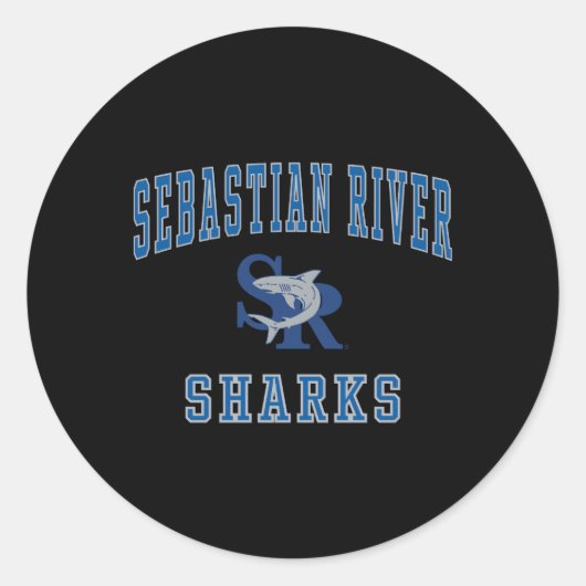 Sebastian River High School Sharks C1 Runder Aufkleber (Vorderseite)