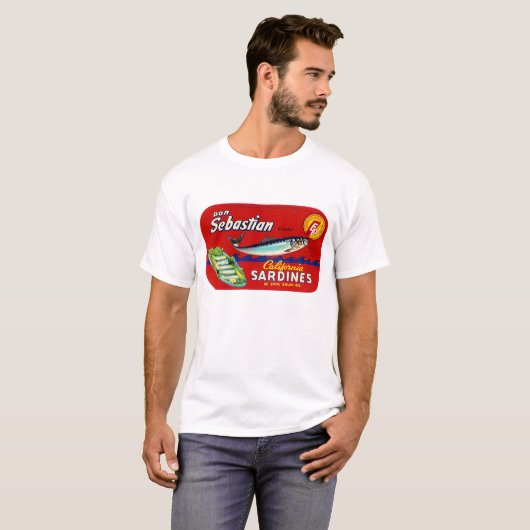 Sebastian-Sardine-Aufkleber T-Shirt (Vorne ganz)