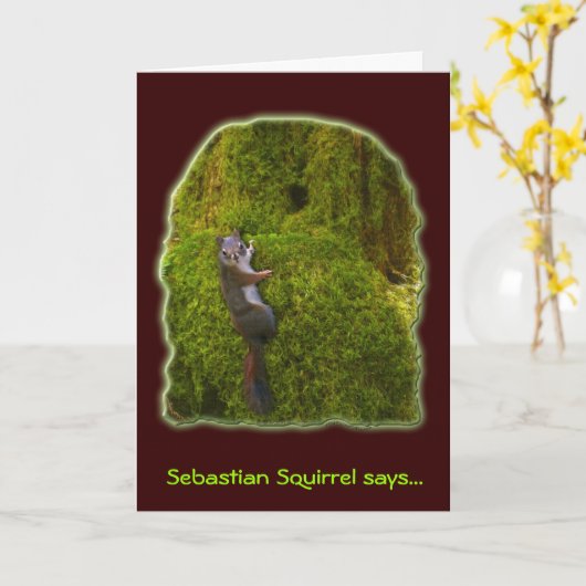 SEBASTIAN SQUIRREL-Mitteilungskarten Karte (Gelbe Blume)