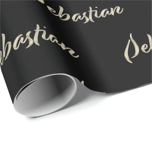 Sebastian Vorname Name edles Geschenkpapier Papier (Rolleneckpunkt)