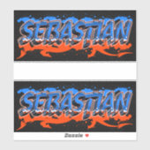 Sebastian Vorname Name Graffiti Aufkleber Sticker (Blatt)