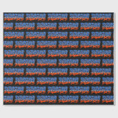 Sebastian Vorname Name Graffiti blue orange Geschenkpapier (Flach)