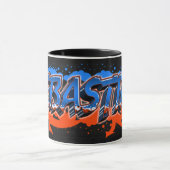 Sebastian Vorname Name Graffiti blue orange Tasse (Zentrum)