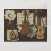 Sebastiano Lazzari Trompe - Geige und Musiknoten Postkarte (Vorderseite)
