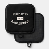 Sebastopol California Sonoma Apple Classic Black Topflappen (Vorderseite/Rückseite)