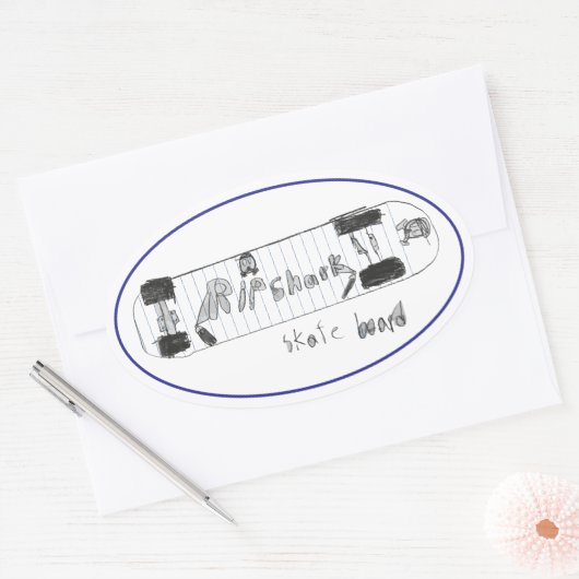 Sebis Skateboard Ovaler Aufkleber (Umschlag)