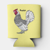 Sebright chicken cartoon illustration  dosenkühler (Rückseite)