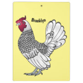 Sebright chicken cartoon illustration klemmbrett (Rückseite)