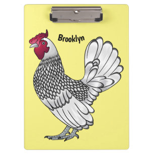Sebright chicken cartoon illustration klemmbrett