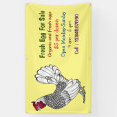 Sebright Hühner Cartoon Frischei-Schild zum Verkau Banner (Vertikal)