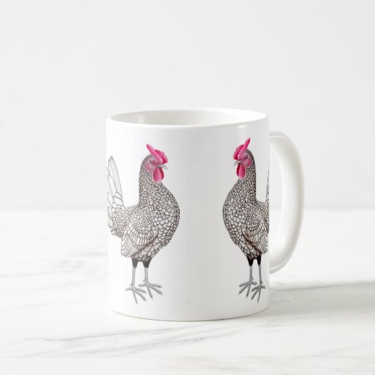 Sebright kleine Hahn-Tasse Kaffeetasse (VorderseiteRechts)