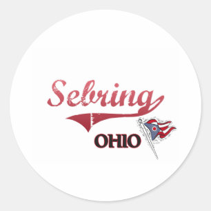 Sebring Ohio Stadt-Klassiker Runder Aufkleber