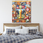 SEC Championship Folk Art Stretched Canvas Print Leinwanddruck (Insitu (Schlafzimmer))
