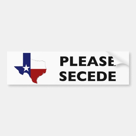 Secede bitte Texas Autoaufkleber (Vorne)