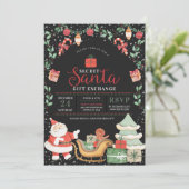 Secenter Weihnachtsgeschenk-Austausch Einladung (Stehend Vorderseite)