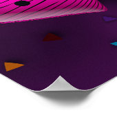 Sechs 3D-Herzen auf lila Hintergrund Poster (Ecke)