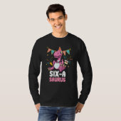Sechs A Saurus Dinosaurier Niedlich Kiddo Rex T-Shirt (Vorne ganz)