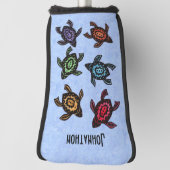 Sechs Abstrakte schwarze Schildkröten farbenfrohe Golf Headcover (Rotieren 90)