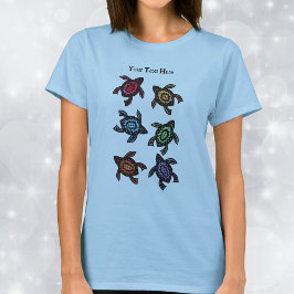 Sechs Abstrakte Turtles-Muscheln in hellen Farben T-Shirt