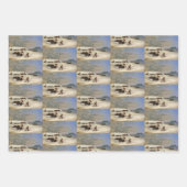 Sechs Amerikanische Ureinwohner auf Snowschuhen La Geschenkpapier Set (Vorderseite)