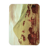 Sechs Amerikanische Ureinwohner jagen Büffel, 1835 Magnet (Vertikal)