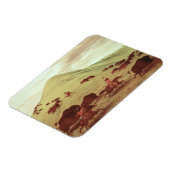 Sechs Amerikanische Ureinwohner jagen Büffel, 1835 Magnet (Linke Seite)