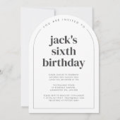 Sechs Arched Foto 6. Geburtstag Einladung (Rückseite)