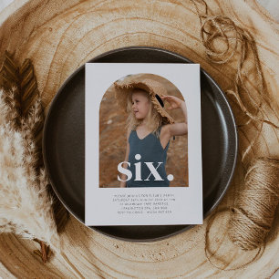 Sechs Arched Foto zum Geburtstag Einladung
