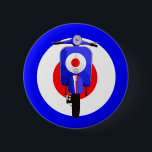 Sechs Aussehen Scooter auf Mod Target Button<br><div class="desc">Handgezeichnete und gemalte Retro-Look sccoter Art auf Mod-Ziel. Großartiges Geschenk für alle Mod- oder Sozialliebhaber</div>