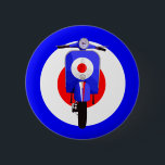 Sechs Aussehen Scooter auf Mod Target Button<br><div class="desc">Handgezeichnete und gemalte Retro-Look sccoter Art auf Mod-Ziel. Großartiges Geschenk für alle Mod- oder Sozialliebhaber</div>