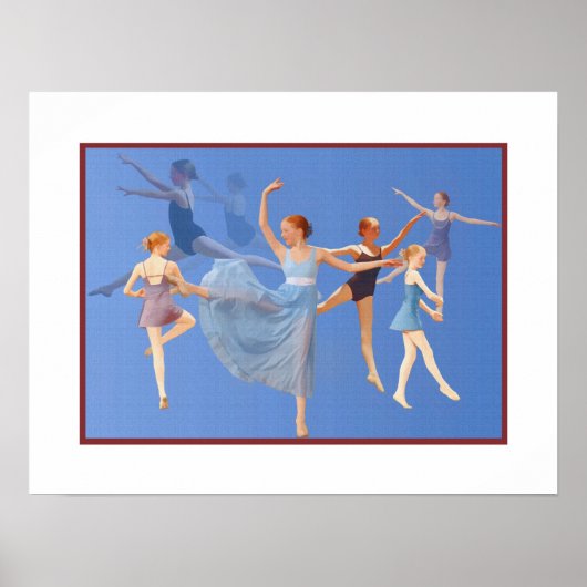 Sechs Ballerinas Tanzen Poster (Vorne)