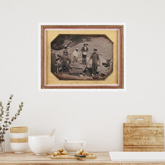 Sechs Bergleute mit Rocker, Felsengürteln.. (40046 Poster (Küche)